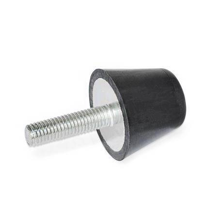 Anschlagpuffer 25 mit Schraube M6 x 12, Kegelstumpfform, Sta