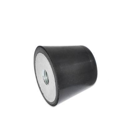 Anschlagpuffer 38 mm, mit Innengewind M5, Kegelstumpfform, 5