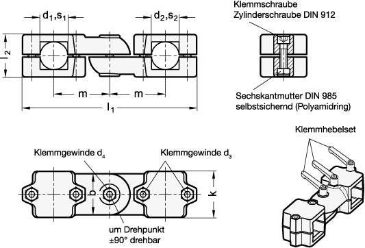 GELENK-KLEMMVERBINDER ZWEITEILIG