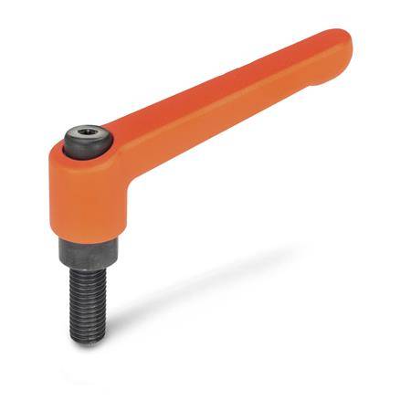 VERST.KLEMMHEBEL M.SCHRAUBE, ORANGE