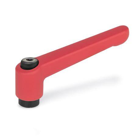 VERSTELLB.KLEMMHEBEL, ROT-STRUKTURMATT
