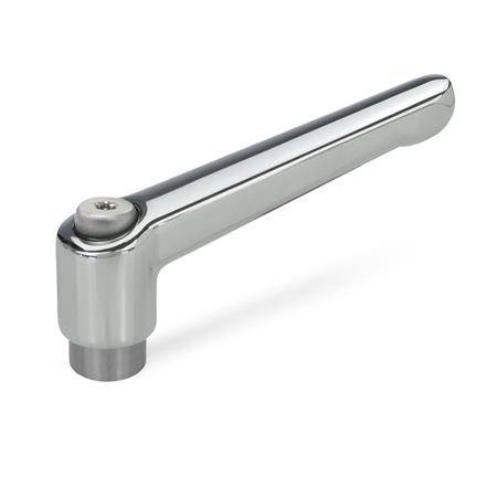 VERSTELLB.KLEMMHEBEL, EDELSTAHL, VERCHROMT