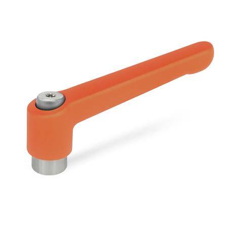VERSTELLB.KLEMMHEBEL, EDELSTAHL, ORANGE