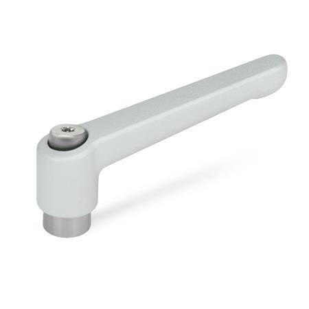 VERSTELLB.KLEMMHEBEL, EDELSTAHL, SILBER
