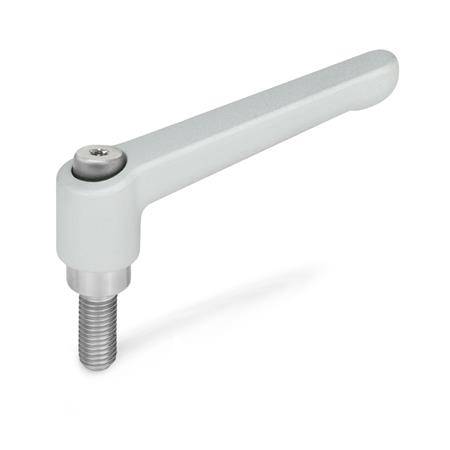 VERSTELLB.KLEMMHEBEL, EDELSTAHL, SILBER