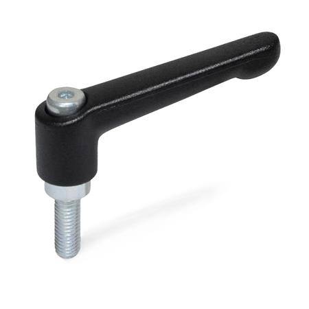VERST.KLEMMHEBEL M.SCHRAUBE, SCHWARZ