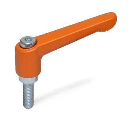 VERST.KLEMMHEBEL M.SCHRAUBE, ORANGE