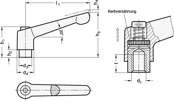 VERST.KLEMMHEBEL, ORANGE
