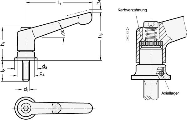 VERST.KLEMMHEBEL MIT SPANNKRAFTVERST.