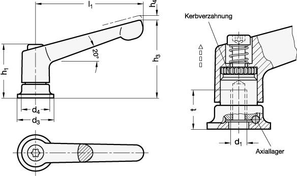 VERST.KLEMMHEBEL MIT SPANNKRAFTVERST.