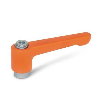 VERST.KLEMMHEBEL, GERADE AUSFÜHRUNG, ORANGE