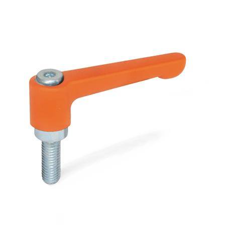 VERST.KLEMMHEBEL, GERADE AUSFÜHRUNG, ORANGE