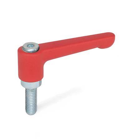 VERST.KLEMMHEBEL, GERADE AUSFÜHRUNG, ROT
