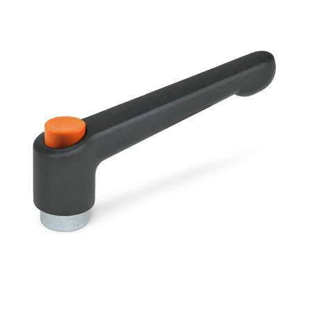 KLEMMHEBEL, GRIFF SCHWARZ, KNOPF ORANGE