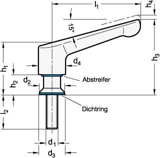 KLEMMHEBEL, HNBR, HYGIENIC DESIGN