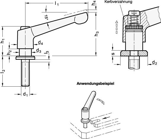 VERST. KLEMMHEBEL MIT SCHEIBE, ORANGE