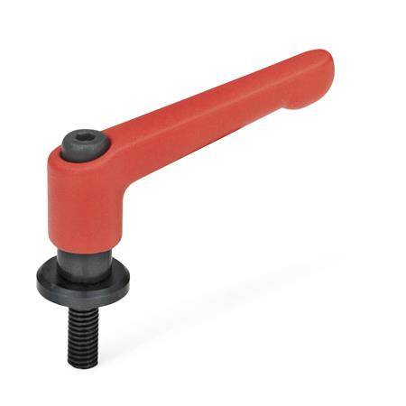 VERST. KLEMMHEBEL MIT SCHEIBE, ROT