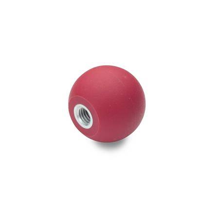 KUGELKNOPF, THERMOPLAST, ROT
