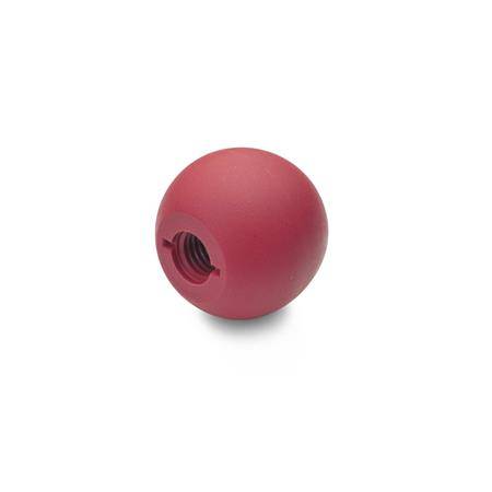 KUGELKNOPF, THERMOPLAST, ROT