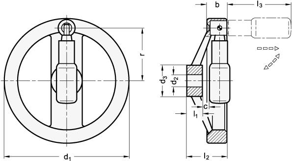 UMLEGGRIFF-HANDRAD MIT GRIFF GN 798.3