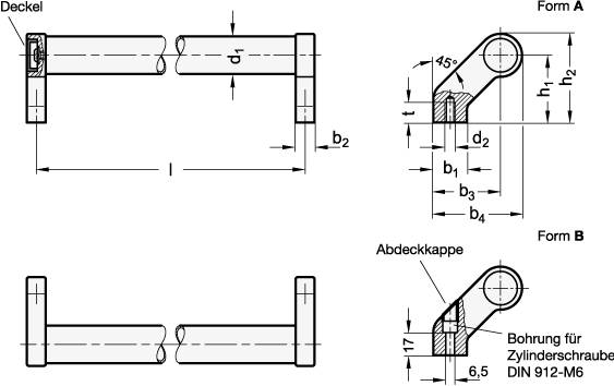 GENEIGTER ROHRGRIFF, ROHR ELOXIERT