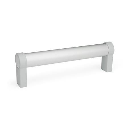 ROHRGRIFF, GERADE, ROHR ELOXIERT, FÜßE SILBER