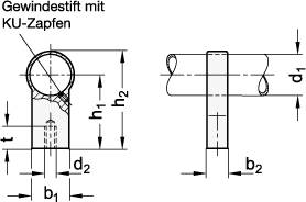 FUßTEIL, SILBERN (ZUR BEFEST. VON LANGEN ROHREN)