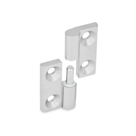 Scharnier 40 x 40, Form A - 2x2 Bohrungen für Senkschrauben,