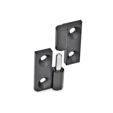 Scharnier 40x40, 2x2 Bohrungen f. Senkschrauben, festes Lage