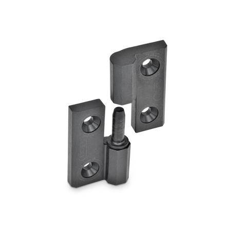 Scharnier 40 x 40 aushängbar, Form A - 2x2 Bohrungen für Sen
