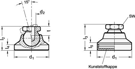 EDELSTAHL-GELENKFUSS, OHNE KU-KAPPE