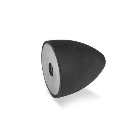 Gummi Puffer parabelförmig 10 x 10, M5, 55 Shore