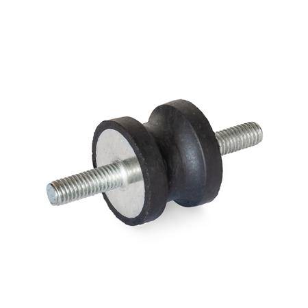 GUMMIPUFFER MIT 2 SCHRAUBEN, HÄRTE 40