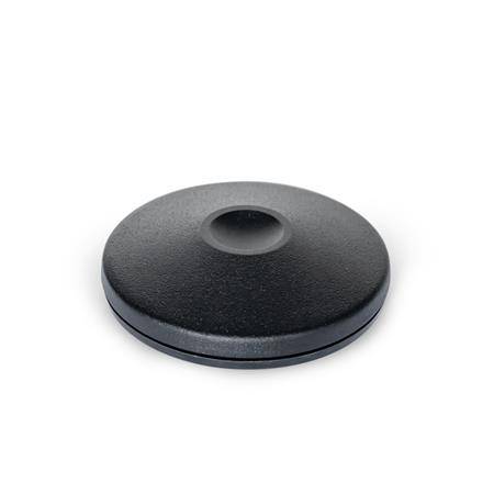 FUßPLATTE, SCHWARZ MIT GUMMIAUFLAGE