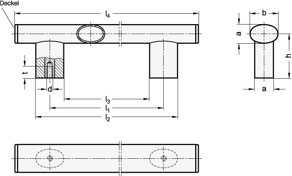 OVALROHRGRIFF, SCHWARZ KU-BESCHICHTET