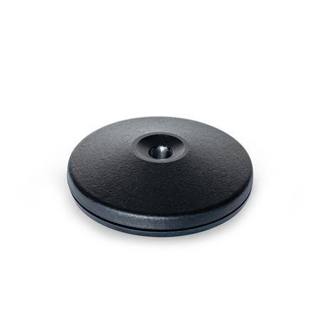 FUßPLATTE, SCHWARZ MIT GUMMIAUFLAGE