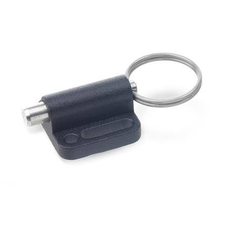 Rastbolzen 5, Form A ohne Rastsperre, mit Zugring, Stahl