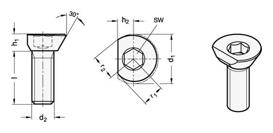 SPIRALSPANNSCHRAUBE MIT RECHTSGEWINDE