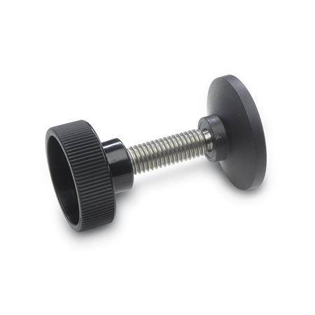 Rändelhohlschraube M8 x 30, mit beweglichem Druckstück 18 mm
