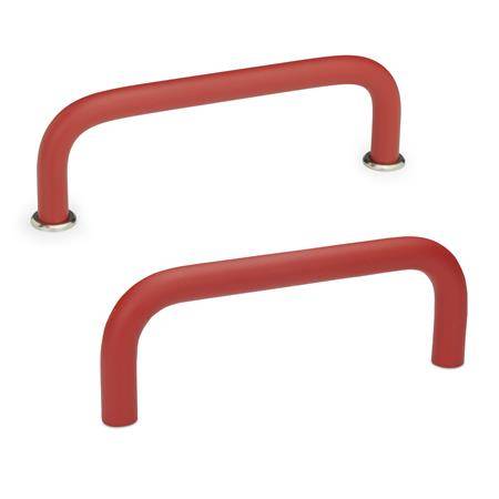 ALUMINIUM-BÜGELGRIFF, ROT BESCH., MIT AUFLAGESCH.