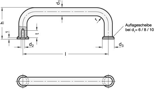 EDELSTAHL-BÜGELGRIFF, MIT AUFLAGESCH., ELEKTROPOL.