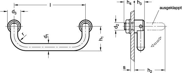 EDELSTAHL-KLAPPGRIFF