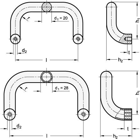BÜGELGRIFF, SILBER-STRUKTUR BESCHICHTET