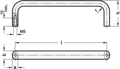 BÜGELGRIFF, SILBER BESCHICHTET