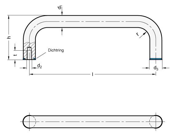 BÜGLGRIFF, EPDM, HYGIENIC DESIGN