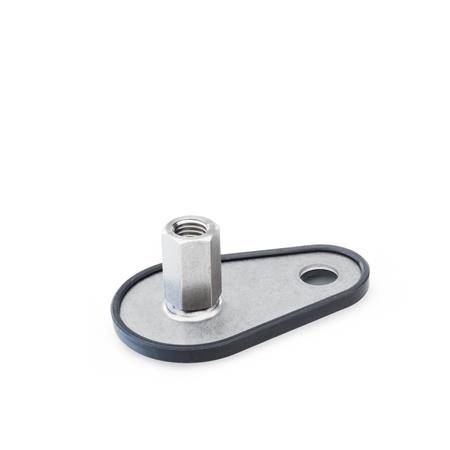 EDELSTAHL-STELLFUß MIT BEFESTIGUNGSLASCHE