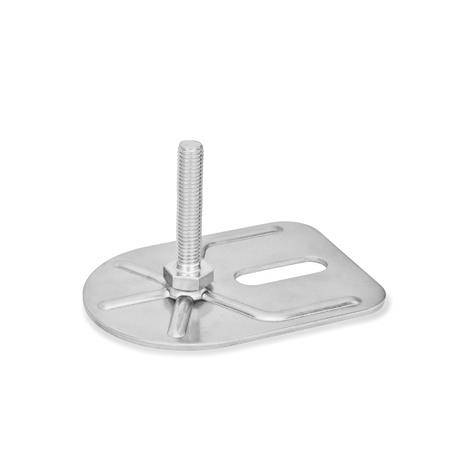 EDELSTAHL-STELLFUß MIT BEFESTIGUNGSLASCHE