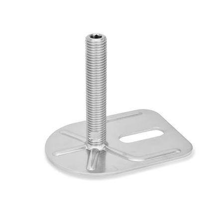 EDELSTAHL-STELLFUß MIT BEFESTIGUNGSLASCHE