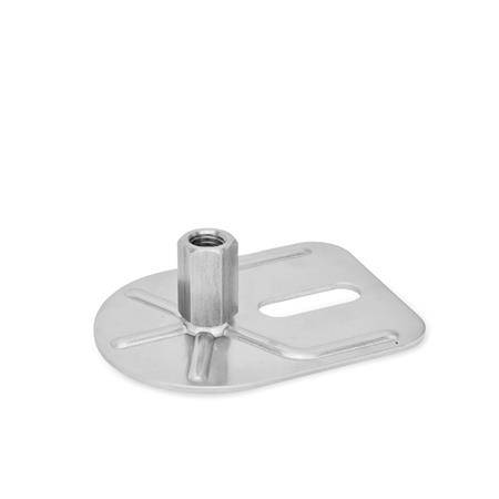 EDELSTAHL-STELLFUß MIT BEFESTIGUNGSLASCHE