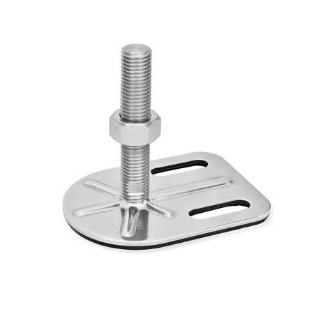 EDELSTAHL-STELLFUß MIT BEFESTIGUNGSLASCHE